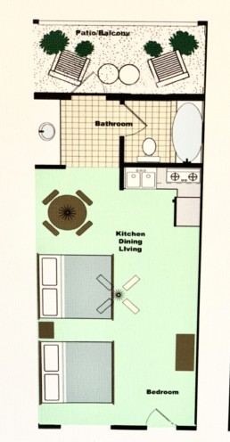 Floor plan for TIffany's Motel double room
